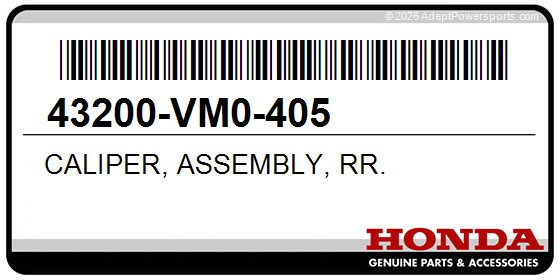 Honda 43200-VM0-405 Caliper, Assembly, Rr.
