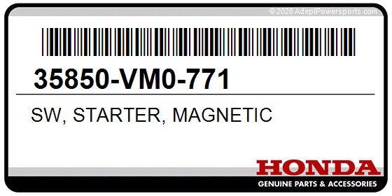 Honda 35850-VM0-771 Sw, Starter, Magnetic