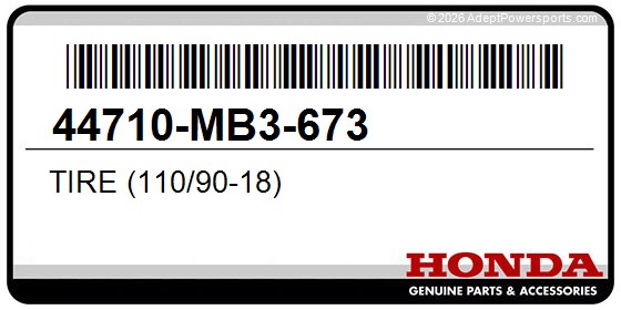 Honda 44710-MB3-673 Tire (110/90-18)