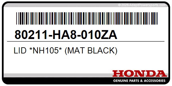 Honda 80211-HA8-010ZA Lid *Nh105* (Mat Black)