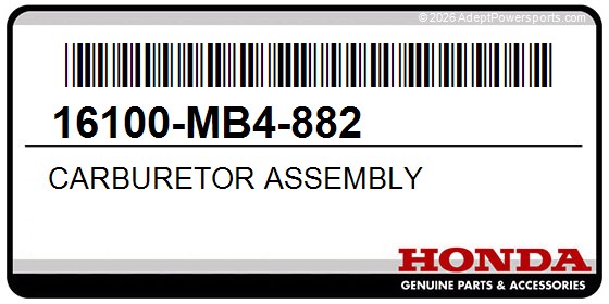 Honda 16100-MB4-882 Carburetor Assembly