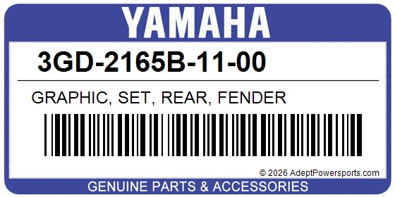 Yamaha 3GD-2165B-11-00 Graphic, Set, Rear, Fender