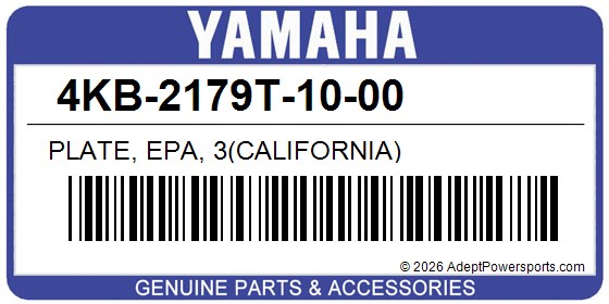 Yamaha 4KB-2179T-10-00 Plate, Epa, 3(California)