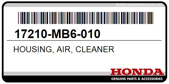 Honda 17210-MB6-010 Housing, Air, Cleaner