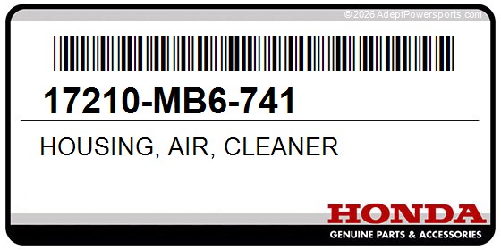 Honda 17210-MB6-741 Housing, Air, Cleaner