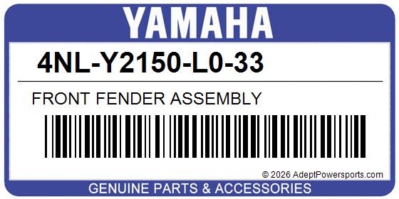Yamaha 4NL-Y2150-L0-33 Front Fender Assembly