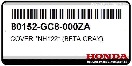 Honda 80152-GC8-000ZA Cover *Nh122* (Beta Gray)