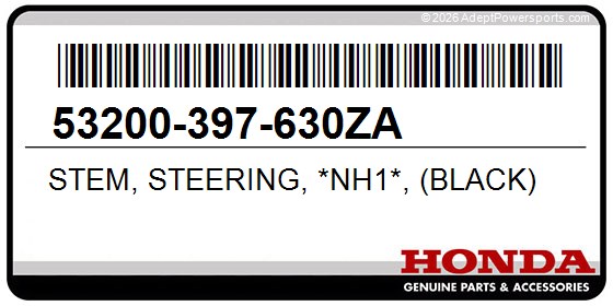 Honda 53200-397-630ZA Stem, Steering, *Nh1*, (Black)