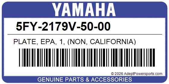 Yamaha 5FY-2179V-50-00 Plate, Epa, 1, (Non, California)