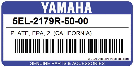 Yamaha 5EL-2179R-50-00 Plate, Epa, 2, (California)