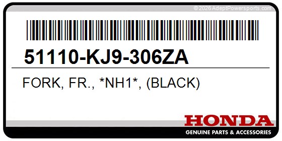 Honda 51110-KJ9-306ZA Fork, Fr., *Nh1*, (Black)
