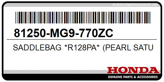 Honda 81250-MG9-770ZC Saddlebag *R128pa* (Pearl Saturn Red)