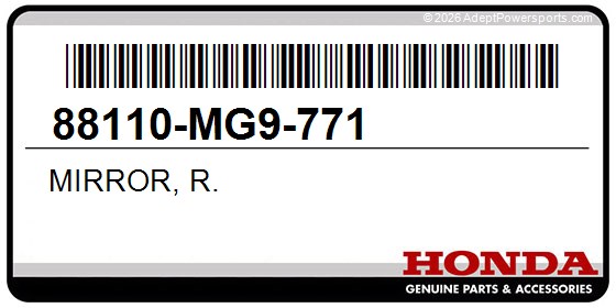 Honda 88110-MG9-771 Mirror, R.