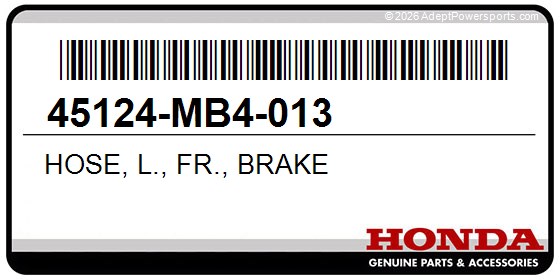 Honda 45124-MB4-013 Hose, L., Fr., Brake