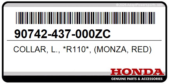 Honda 90742-437-000ZC Collar, L., *R110*, (Monza, Red)