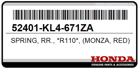 Honda 52401-KL4-671ZA Spring, Rr., *R110*, (Monza, Red)