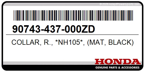 Honda 90743-437-000ZD Collar, R., *Nh105*, (Mat, Black)