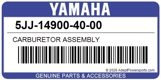 Yamaha 5JJ-14900-40-00 Carburetor Assembly