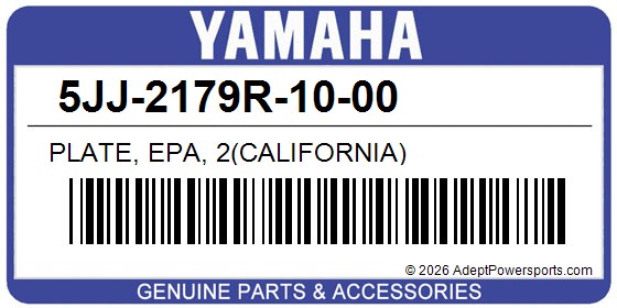 Yamaha 5JJ-2179R-10-00 Plate, Epa, 2(California)