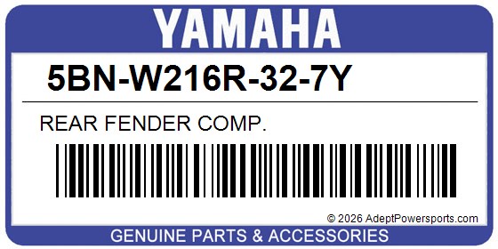 Yamaha 5BN-W216R-32-7Y Rear Fender Comp.