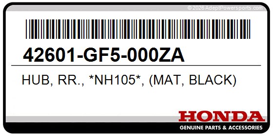 Honda 42601-GF5-000ZA Hub, Rr., *Nh105*, (Mat, Black)
