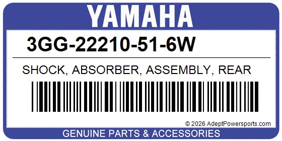 Yamaha 3GG-22210-51-6W Shock, Absorber, Assembly, Rear