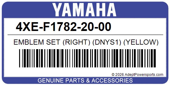 Yamaha 4XE-F1782-20-00 Emblem Set (Right) (Dnys1) (Yellow)