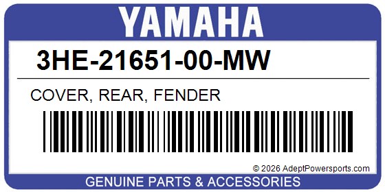 Yamaha 3HE-21651-00-MW Cover, Rear, Fender
