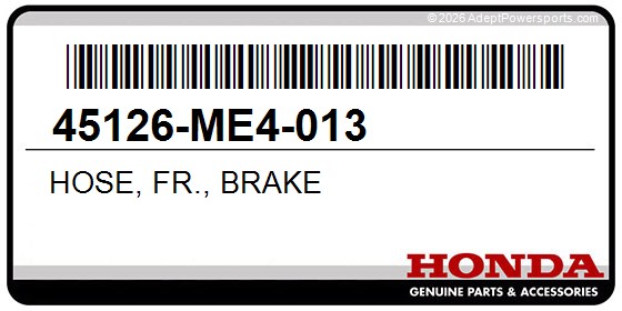 Honda 45126-ME4-013 Hose, Fr., Brake