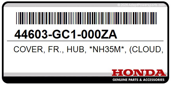 Honda 44603-GC1-000ZA Cover, Fr., Hub, *Nh35m*, (Cloud, Silver, Metallic)