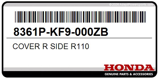 Honda 8361P-KF9-000ZB Cover R Side R110