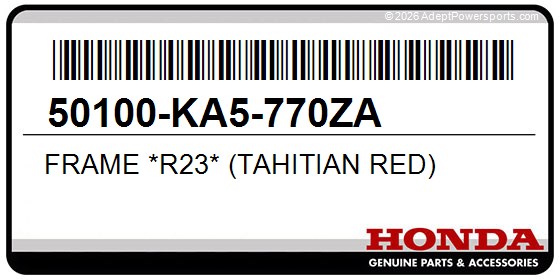 Honda 50100-KA5-770ZA Frame *R23* (Tahitian Red)