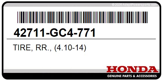 Honda 42711-GC4-771 Tire, Rr., (4.10-14)
