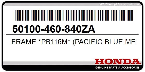 Honda 50100-460-840ZA Frame *Pb116m* (Pacific Blue Metallic)