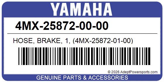 Yamaha 4MX-25872-00-00 Hose, Brake, 1, (4Mx-25872-01-00)