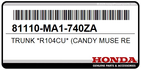 Honda 81110-MA1-740ZA Trunk *R104cu* (Candy Muse Red)