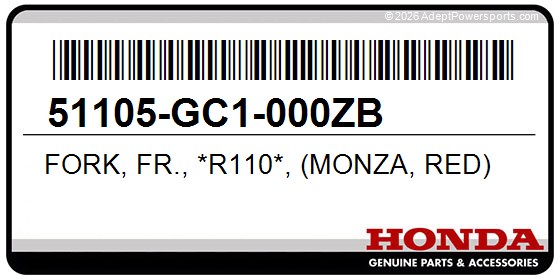 Honda 51105-GC1-000ZB Fork, Fr., *R110*, (Monza, Red)