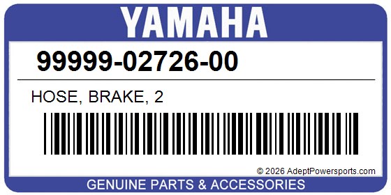 Yamaha 99999-02726-00 Hose, Brake, 2