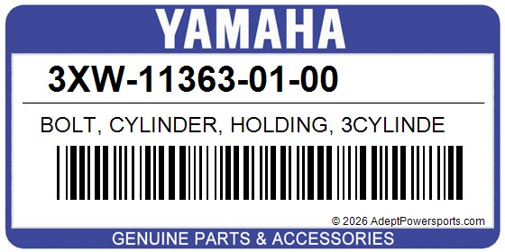 Yamaha 3XW-11363-01-00 Bolt, Cylinder, Holding, 3Cylinde