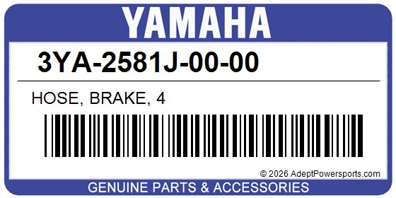 Yamaha 3YA-2581J-00-00 Hose, Brake, 4