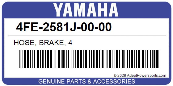 Yamaha 4FE-2581J-00-00 Hose, Brake, 4