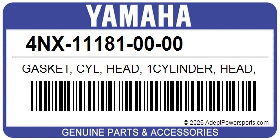 Yamaha 4NX-11181-00-00 Gasket, Cyl, Head, 1Cylinder, Head, 1