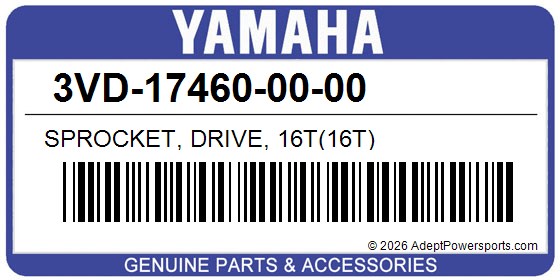 Yamaha 3VD-17460-00-00 Sprocket, Drive, 16T(16T)