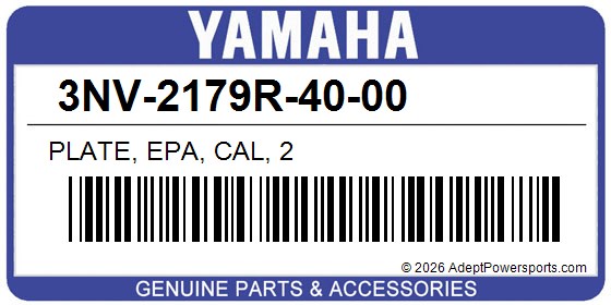 Yamaha 3NV-2179R-40-00 Plate, Epa, Cal, 2