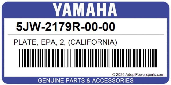 Yamaha 5JW-2179R-00-00 Plate, Epa, 2, (California)