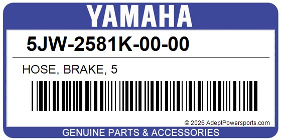 Yamaha 5JW-2581K-00-00 Hose, Brake, 5