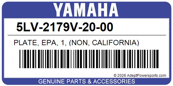Yamaha 5LV-2179V-20-00 Plate, Epa, 1, (Non, California)