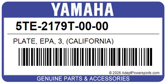 Yamaha 5TE-2179T-00-00 Plate, Epa, 3, (California)
