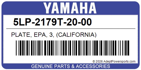 Yamaha 5LP-2179T-20-00 Plate, Epa, 3, (California)