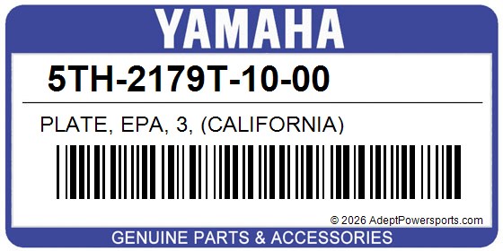 Yamaha 5TH-2179T-10-00 Plate, Epa, 3, (California)
